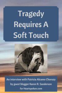 Tragedy requires a soft touch title image with grieving woman